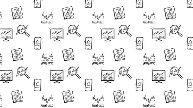Finance trading stock market doodles pattern