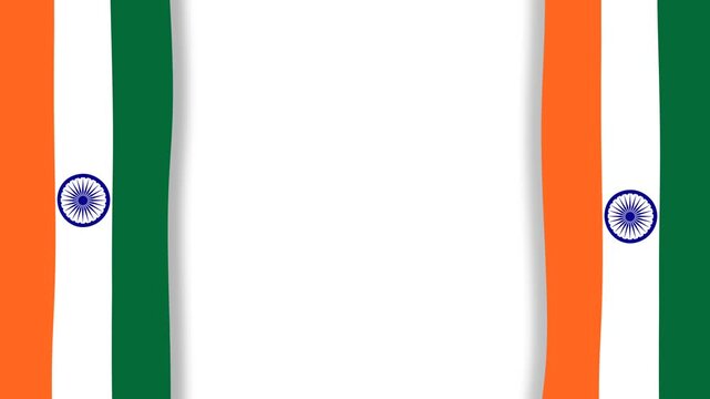 Indian Flag Border Template for Independence Day and Republic Day Video Background.