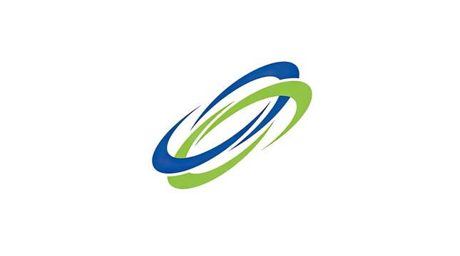 Abstract blue and green oval swoosh logo design.