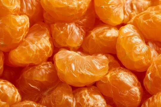 Fresh orange segments arranged closely together