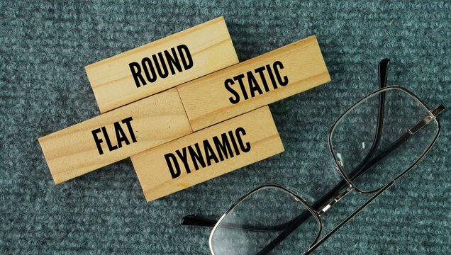 The four main types of characters based on development and personality in literature are round, flat, static, and dynamic word. 