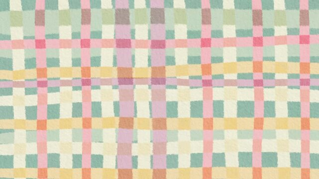 Pastel plaid watercolor paper texture background animation