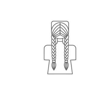 Outline of a person with braided hair
