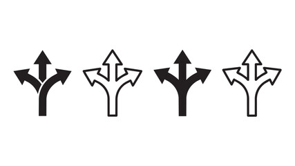 Fototapeta premium Triple arrow road sign icons 