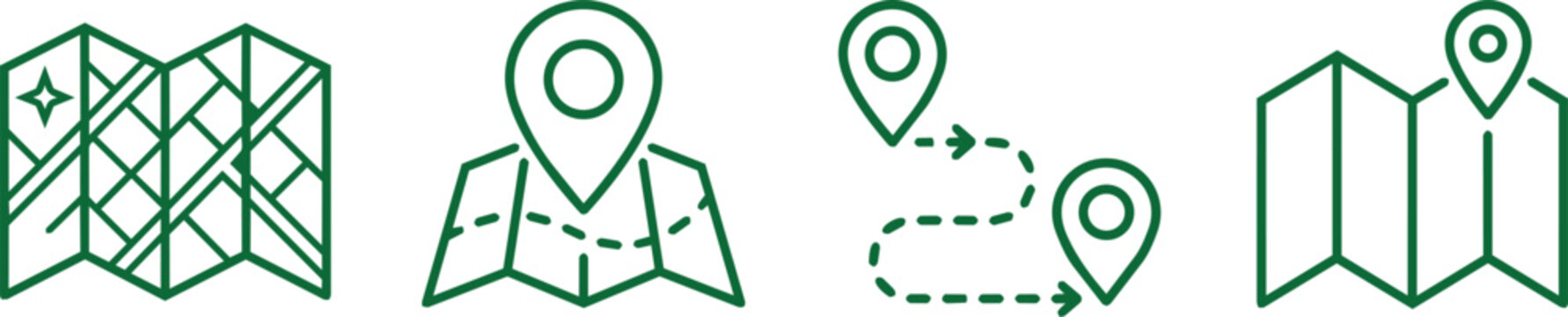 Map and Location pin Icon 