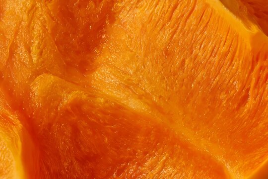 Fresh cut pumpkin slices showing bright orange color and smooth texture close up