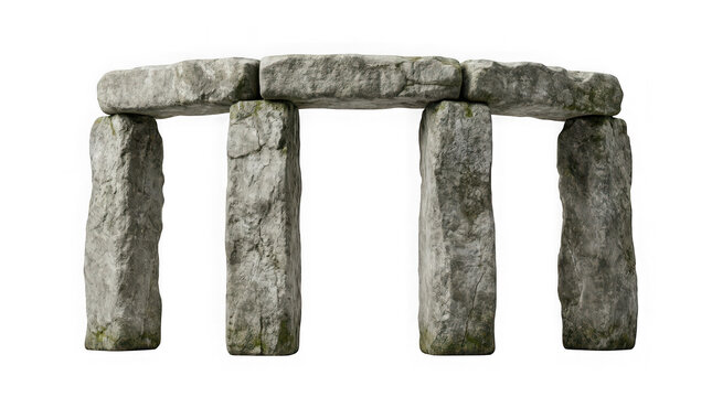 Ancient megalithic stone structure resembling stonehenge isolated on transparent background
