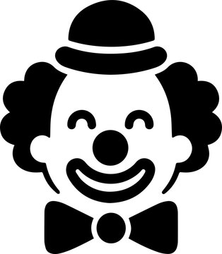 Clown Icon - Circus Entertainer Funny Character Black Glyph Symbol