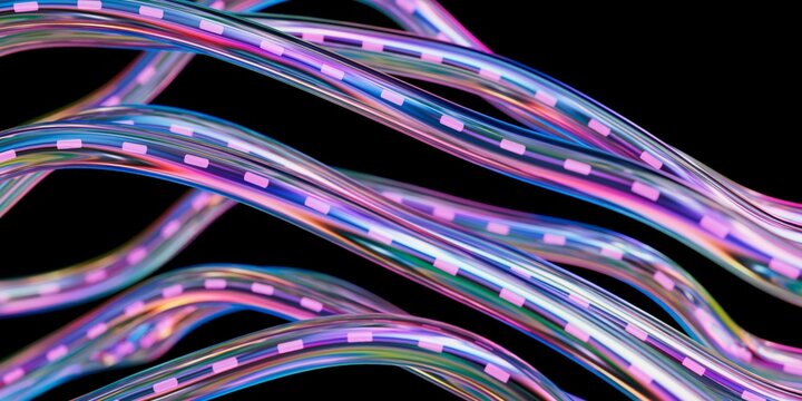 3D Visualization of High-Speed Internet Data Flow Through Fiber Optic Cables