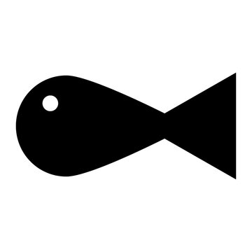 Simple fish silhouette marine life flat icon