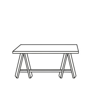 Simple drawing of a trestle table