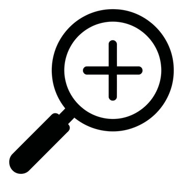 Magnifying glass with plus sign icon