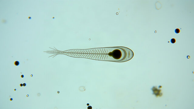 Protozoan with cilia in water sample, microbiology concept