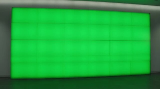 Green Screen Display Wall Mockup for Video and Digital Content