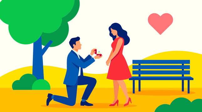 Man Proposing with Ring on One Knee
