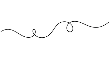 Obraz premium Continuous line minimalist wave with loops, clean vector asset featuring editable stroke
