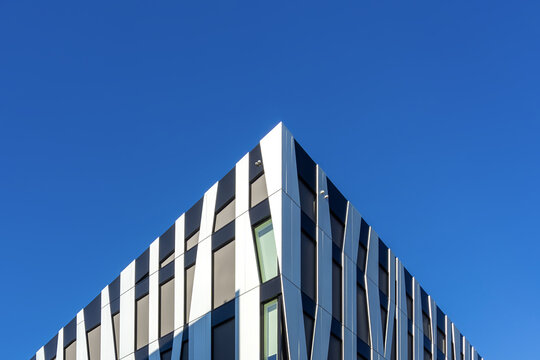Oslo modern building facade against blue sky