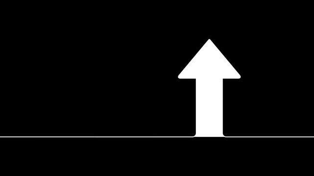 Minimalist upward arrow symbol clean white line motion modern flat progress growth trend visuals