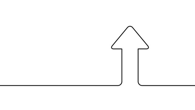 Minimalist upward arrow symbol modern flat clean line infographics business presentations growth trends