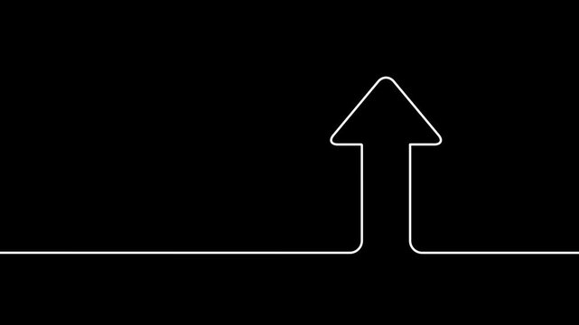 Minimalist upward arrow line clean modern flat symbol growth progress increase directional guidance