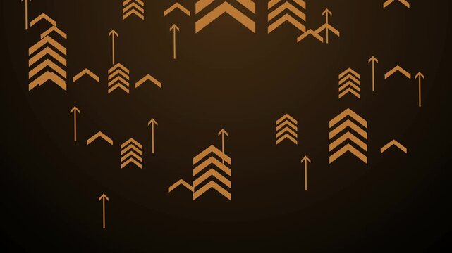 Stylized chevron arrows pointing upward gradient background with subtle world map dots animation