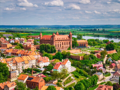 Teutonic castle in Gniew at sunny day. Poland