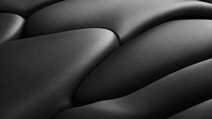 Obraz premium Premium black neoprene fabric with smooth tensioned waves and soft matte topographic texture