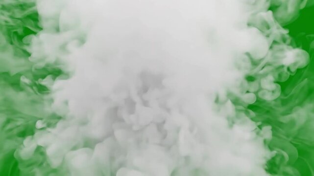 White Smoke Burst Reveal Effect on Green Screen Chroma Key