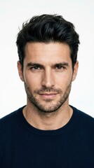 Fototapeta premium Portrait of a Handsome Man with Dark Hair and Beard.