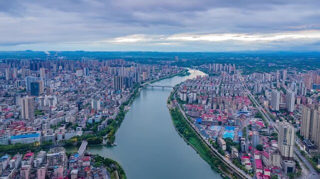 aerial view of the city