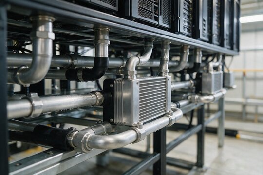 Stainless Steel Pipes with Heat Exchanger in Liquid Cooling Server System