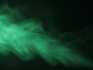 Obraz premium Green glowing cosmic nebula in space