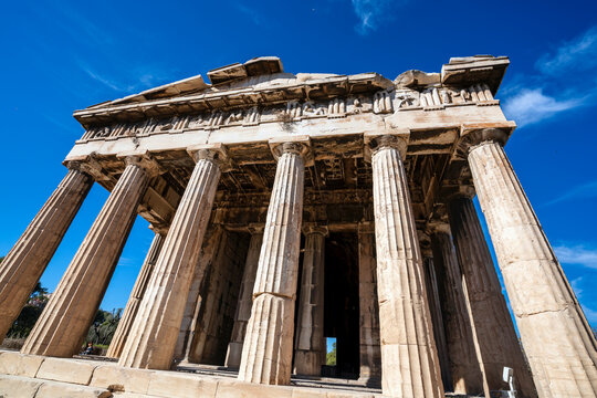 Temple of Hephaestus Doric Columns in Ancient Agora, Athens