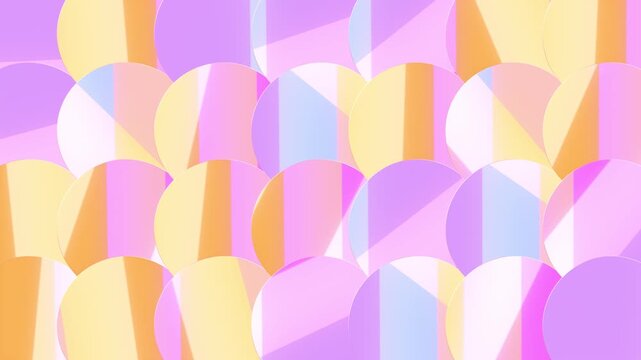 Pastel colored mosaic background with overlapping circles, colorful geometric pattern 4k animation.