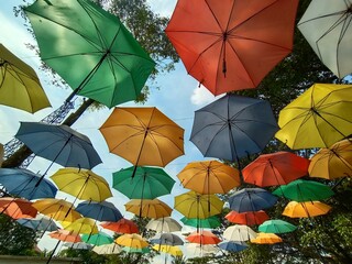 colorful umbrellas in the park © Irfan