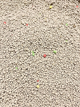 Close Up Texture of Natural Bentonite Cat Litter Granules Background