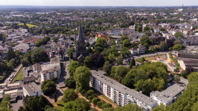 Aerial View of Solingen in North Rhine-Westphalia, Germany