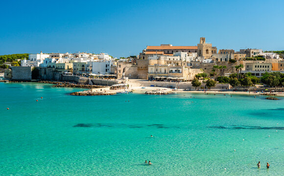 Scenic view in Otranto on a sunny summer day, province of Lecce, in the Salento peninsula, Puglia (Apulia), Italy.