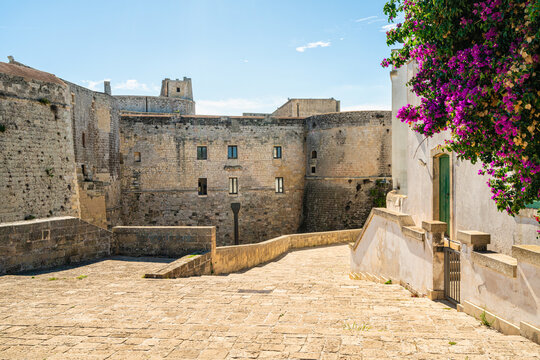 Scenic view in Otranto on a sunny summer day, province of Lecce, in the Salento peninsula, Puglia (Apulia), Italy.