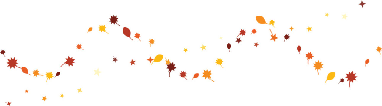 Autumn leaves dancing on a gentle breeze during a crisp fall day creating a whimsical festive border