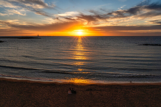 Scenic sunset in Gallipoli, province of Lecce, Puglia, southern Italy.