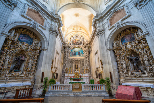 Interior view from the Church of Santa Chiara in Lecce, Apulia (Puglia), Italy. September-22-2025