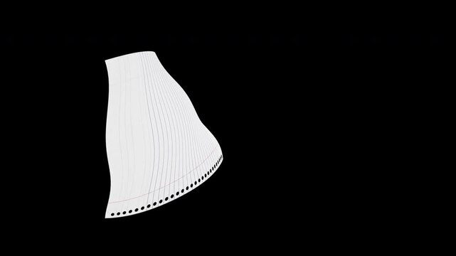 ノートの紙1枚が奥から手前に飛んできて画面を遮るトランジションワイプ