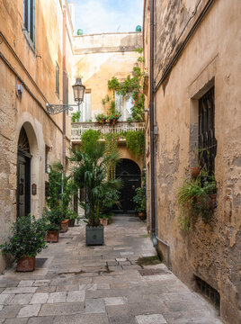 Scenic sight in Lecce old town, Apulia (Puglia), Italy.