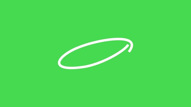 hand drawn oval circle animation. round border mark video footage. oval shape marker motion on green screen