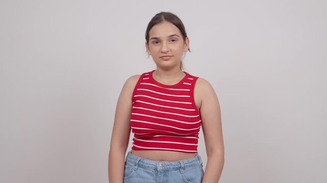 Indian Teenage Girl Greeting Adab