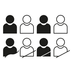 Fototapeta premium User avatar profile vector set features simple person shape. It represents creative team social.