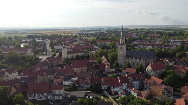 Aerial View of Bad Langensalza in Thuringia, Germany