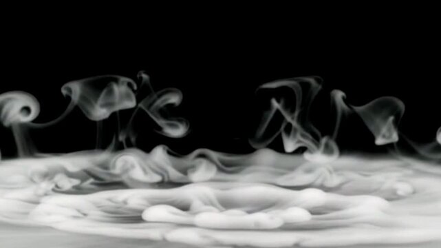 Realistic Dry Ice Vapor Smoke Effect Smoke on Black Background