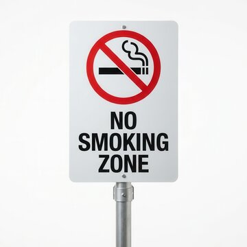No Smoking Zone Signage Prohibiting Cigarette Use In Public Areas